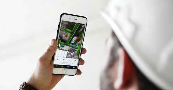 Kunde, der die Auftragnehmer-App GAMMA AR . verwendet