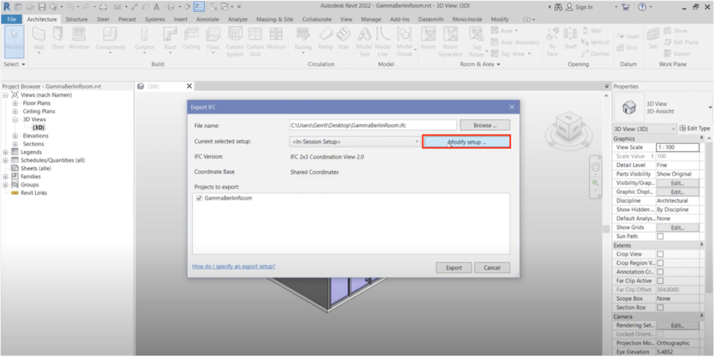 IFC to revit