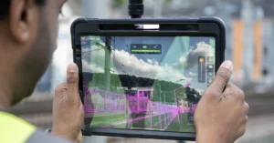 Jayan Jevanesan of GAMMA AR with GNSS on construction site
