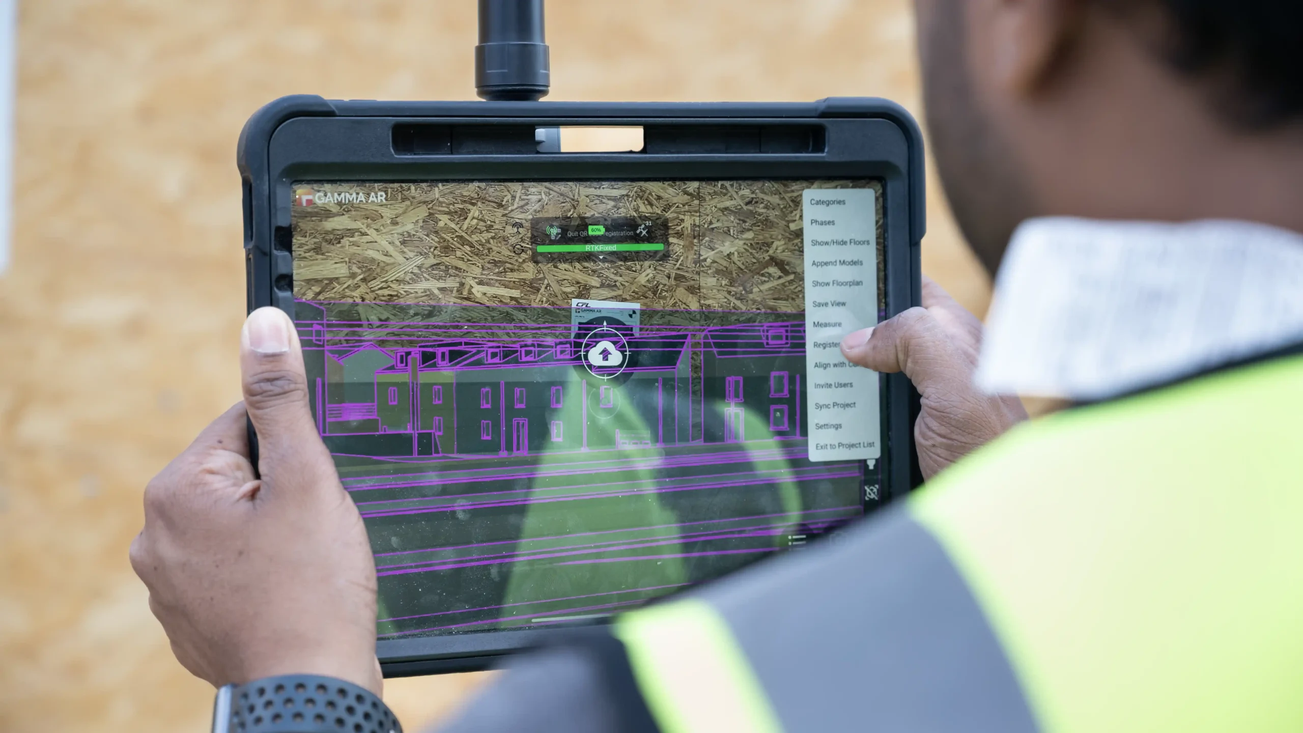 GNSS used by Jayan Jevanesan from GAMMA AR on construction site